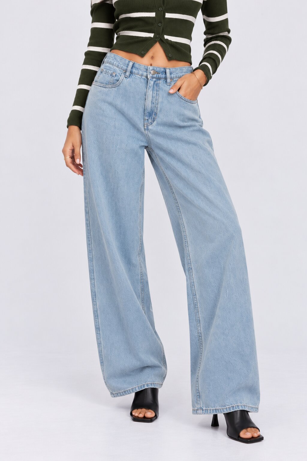 Womens Light Blue Regular Fit Jeans - Image 2