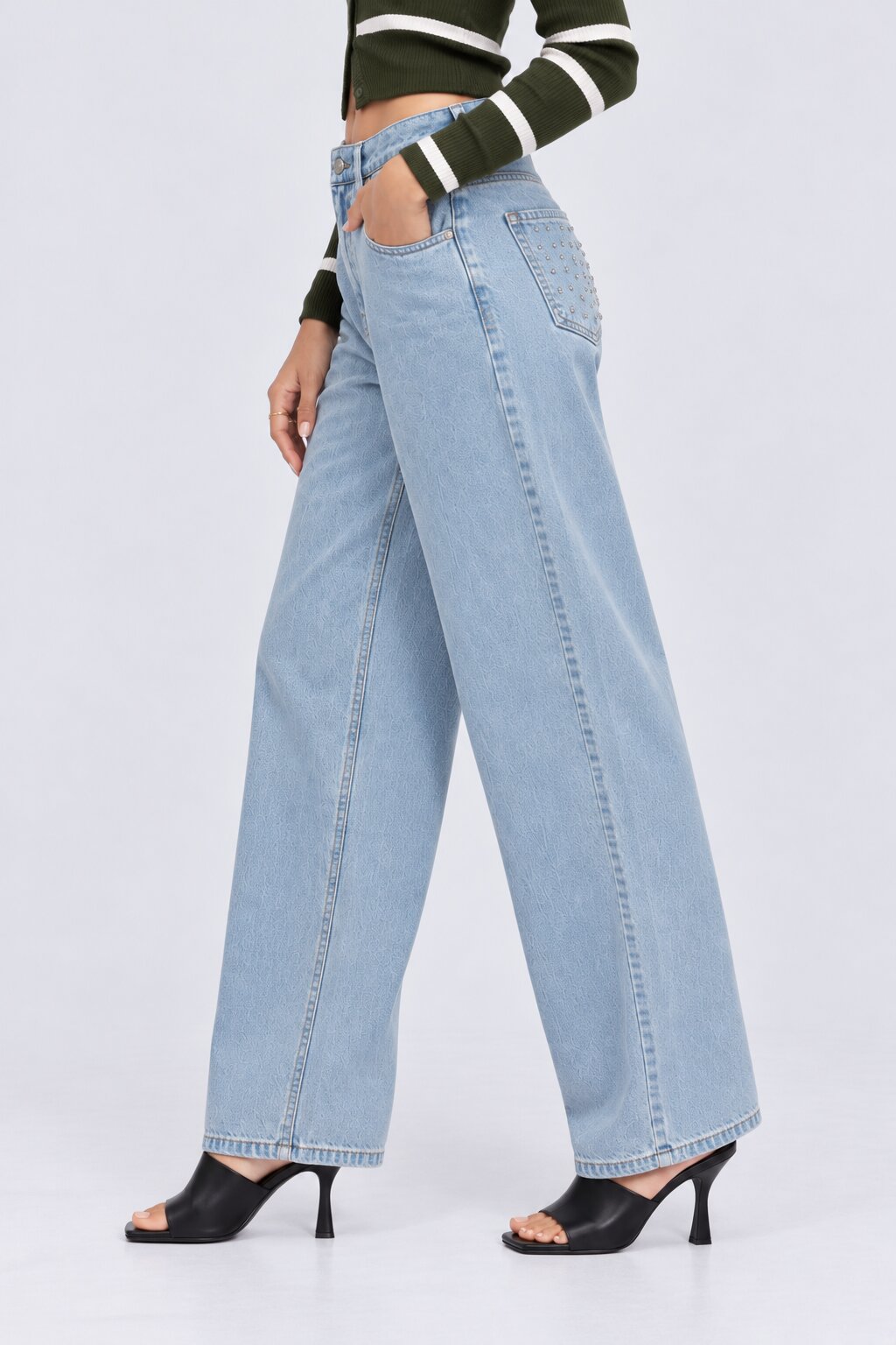 Womens Light Blue Regular Fit Jeans - Image 4