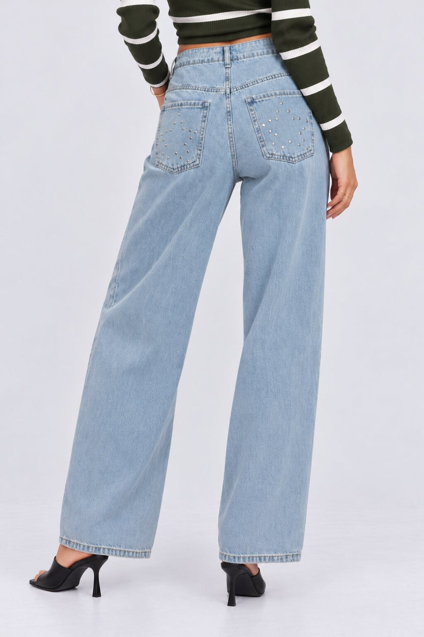 Womens Light Blue Regular Fit Jeans - Image 5