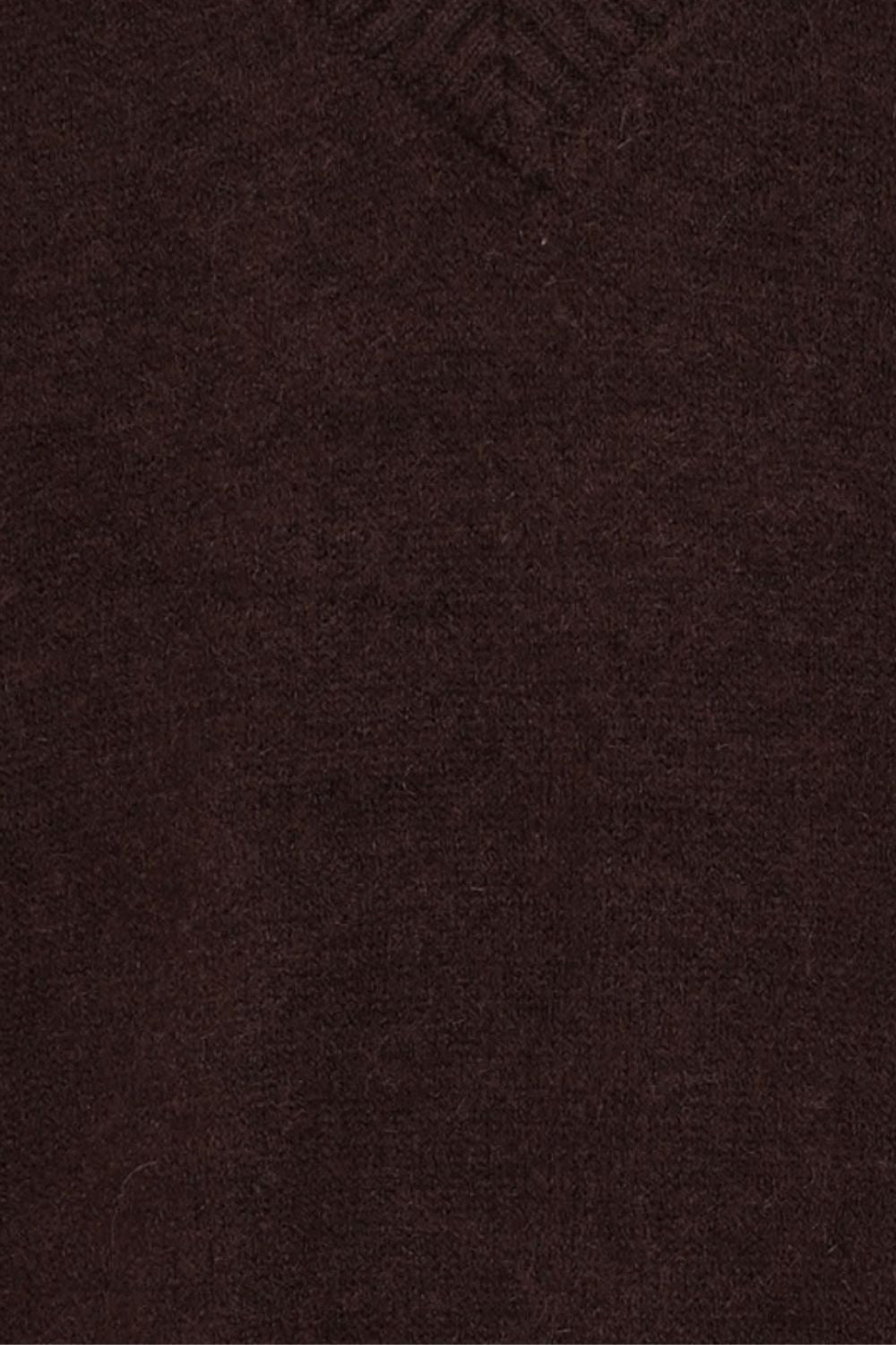 Womens Brown V-Neck Knit Sweater - Image 8