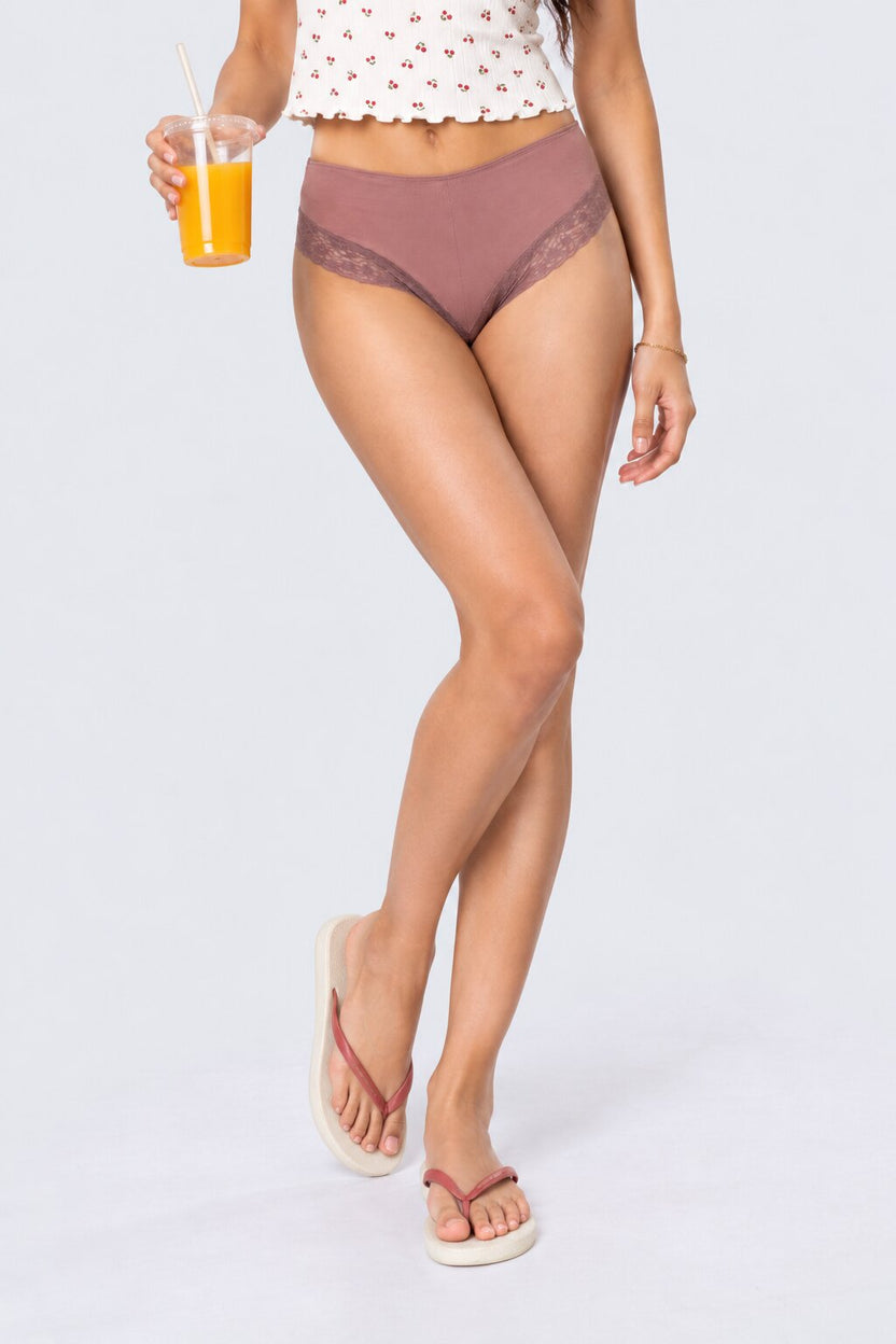 Womens Wear Taupe Lace Pack of 2 Panties - Image 1