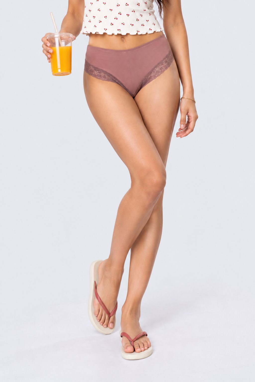 Womens Wear Taupe Lace Pack of 2 Panties - Image 1