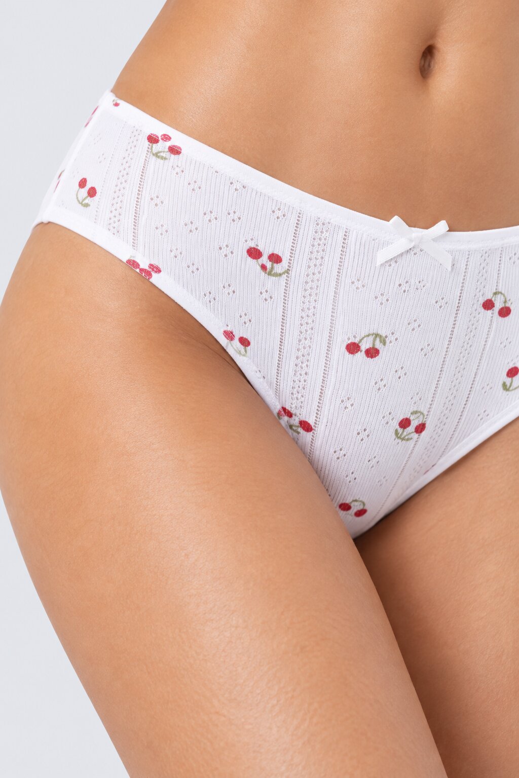 Womens Off White Cherry Printed Panties - Image 3