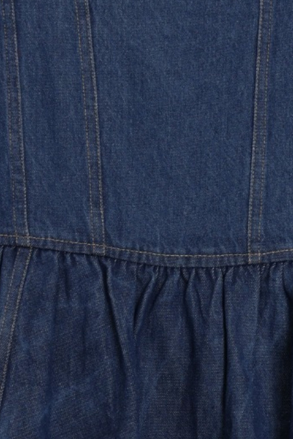Womens Denim Tiered Flared Mini Dress - Image 7