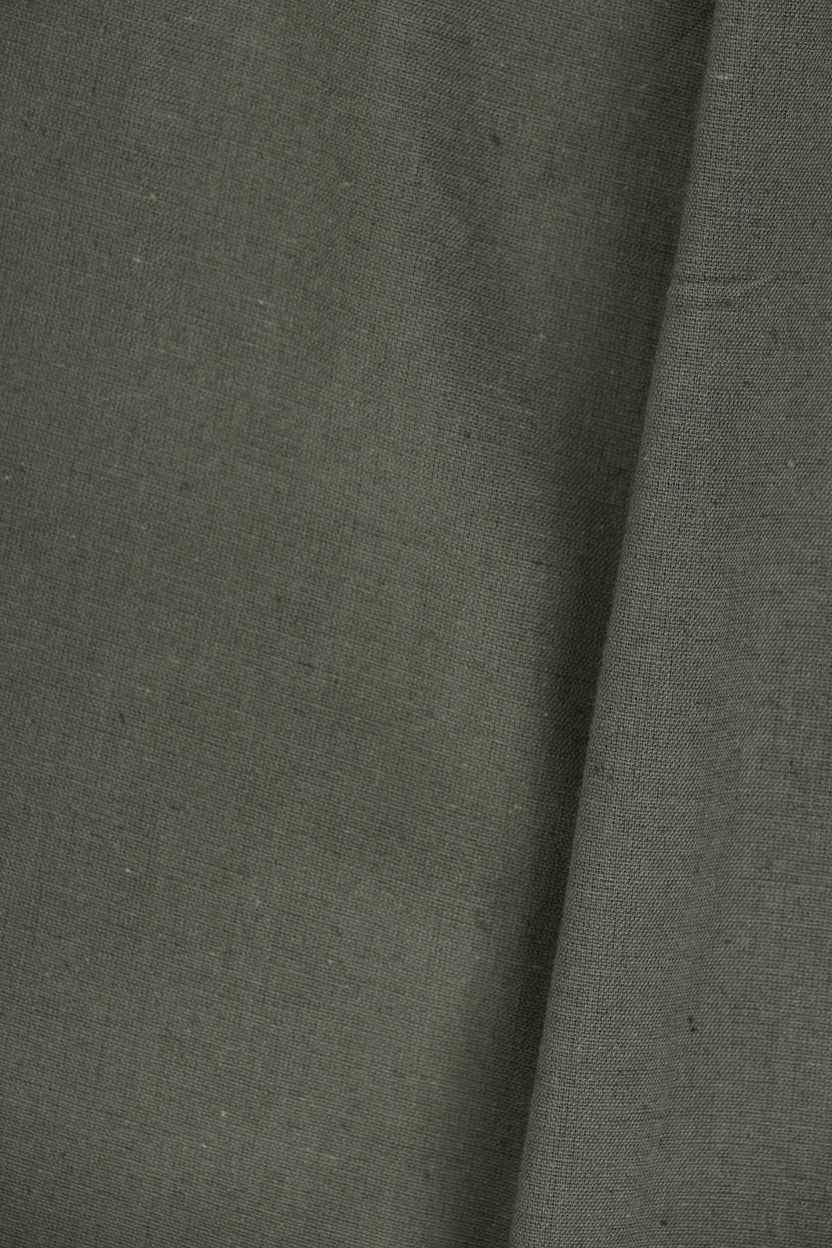 Womens Olive Green Puff Sleeve Midi Dress - Image 8