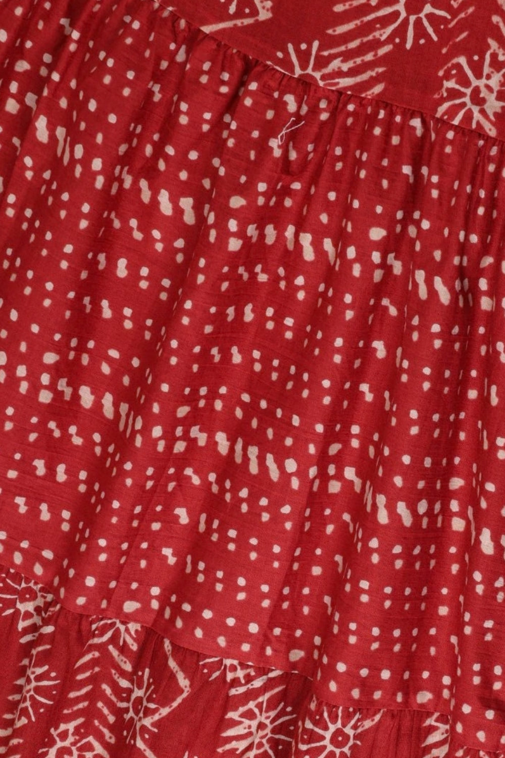 Womens Maroon Printed Tiered Midi Dress - Image 8