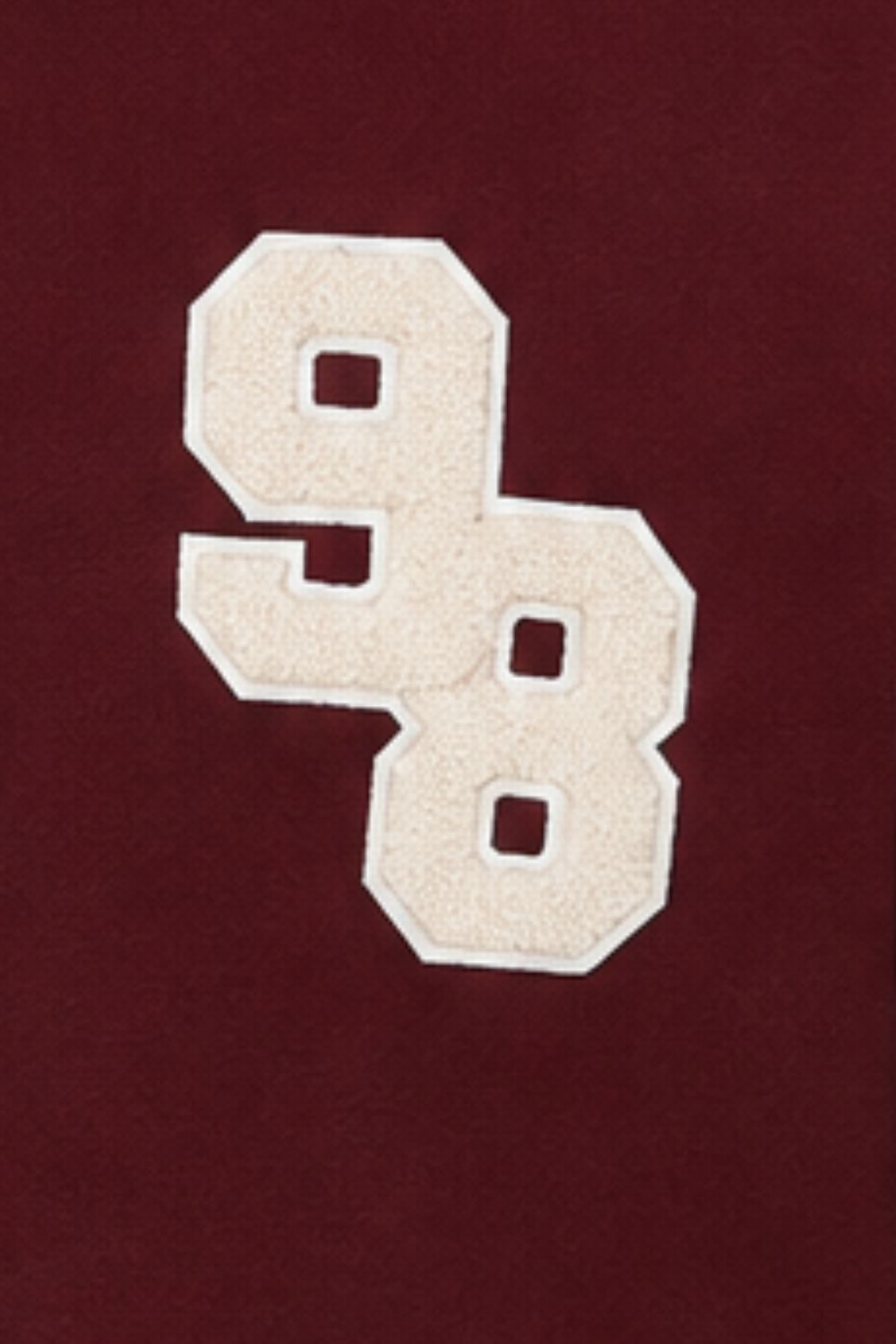 Mens Maroon Contrast Sleeve Varsity Jacket - Image 8