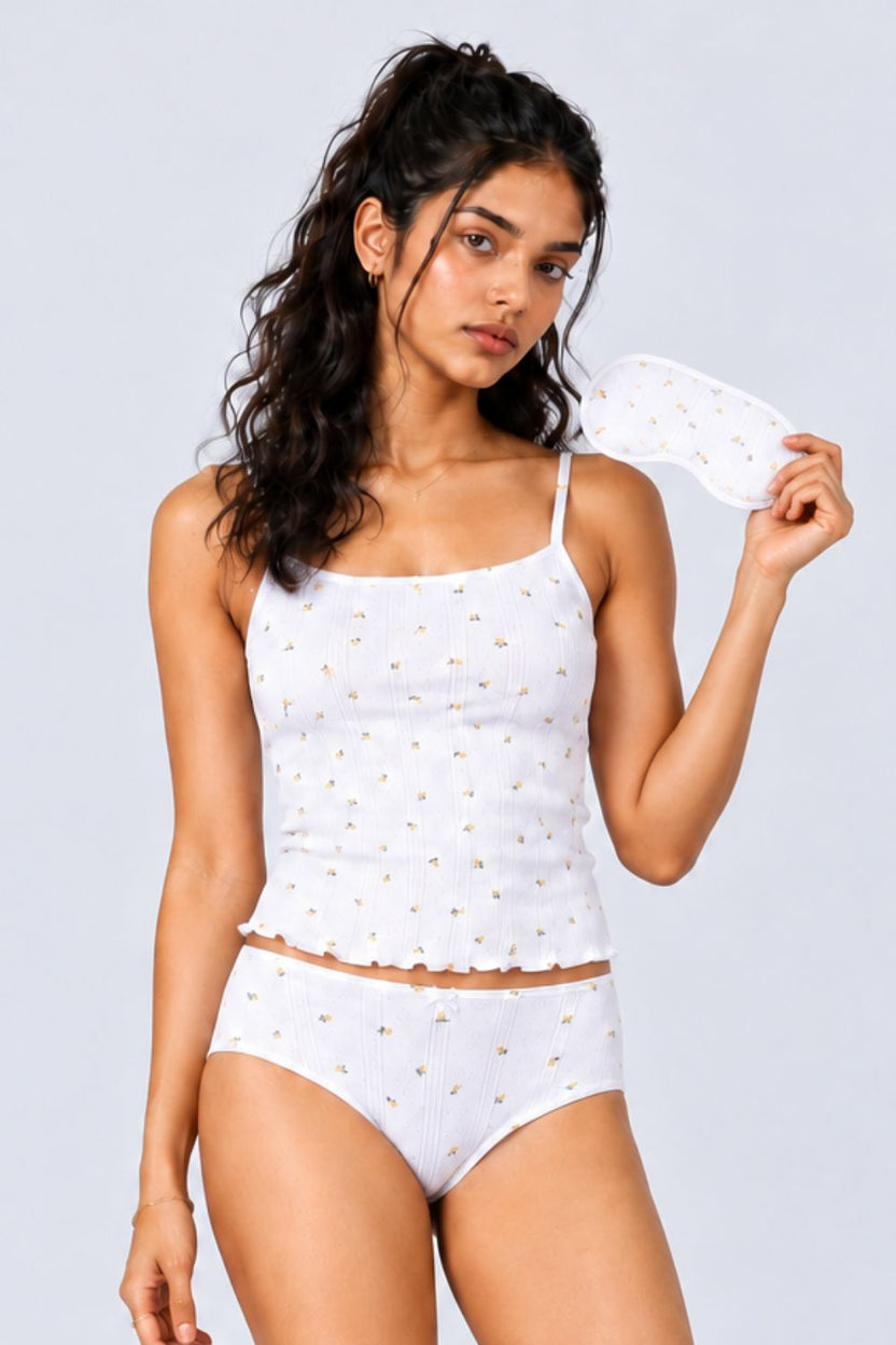 Womens Off White Floral Printed Camisole - Image 1