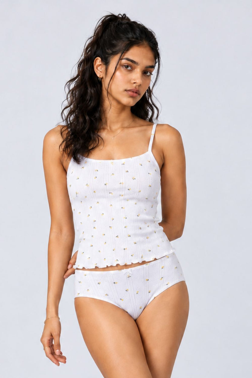 Womens Off White Floral Printed Camisole - Image 2