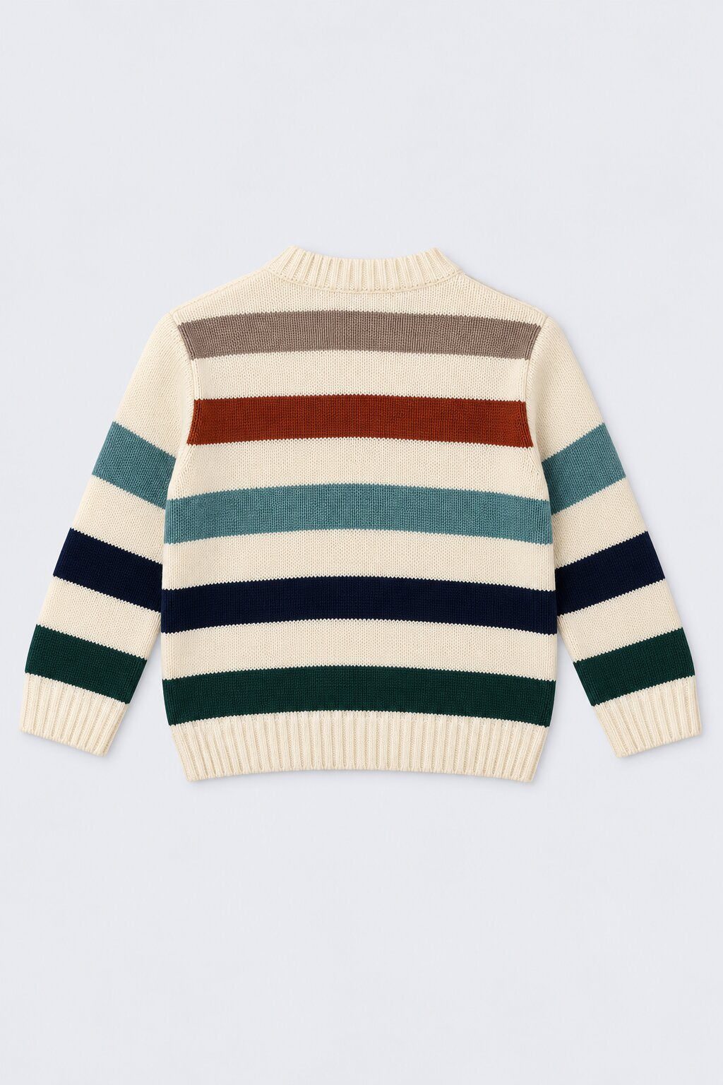 Infant Boys Striped Knitted Multicolored Winter Sweater - Image 3