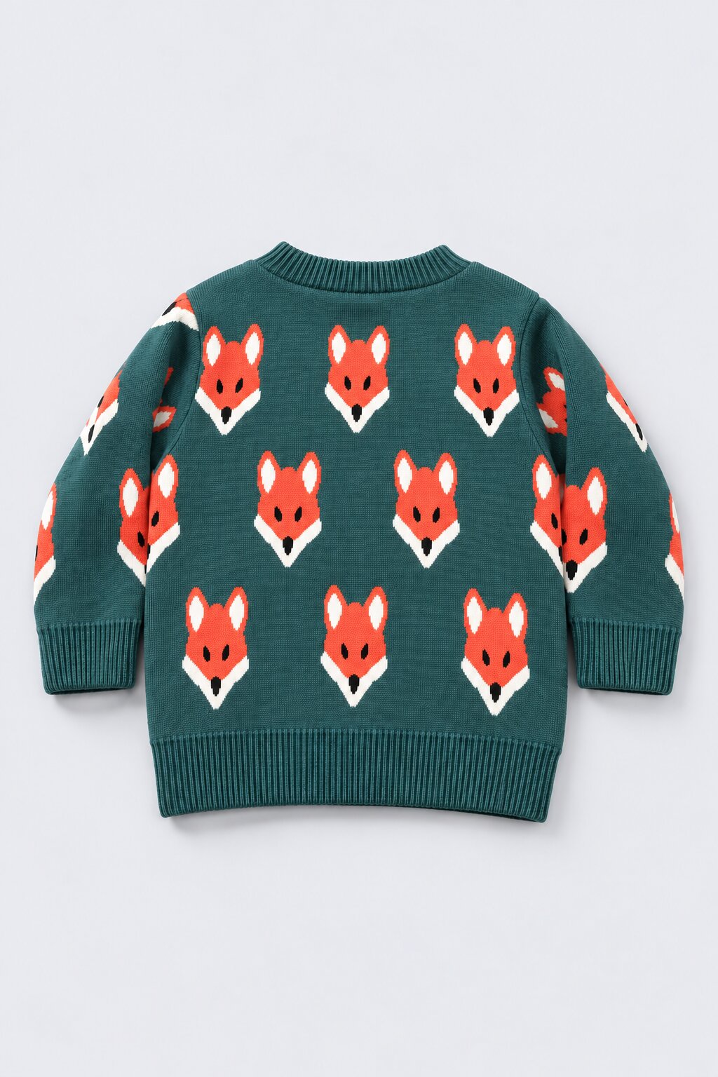 Infant Boys Fox Print Olive Knitted Sweater - Image 4