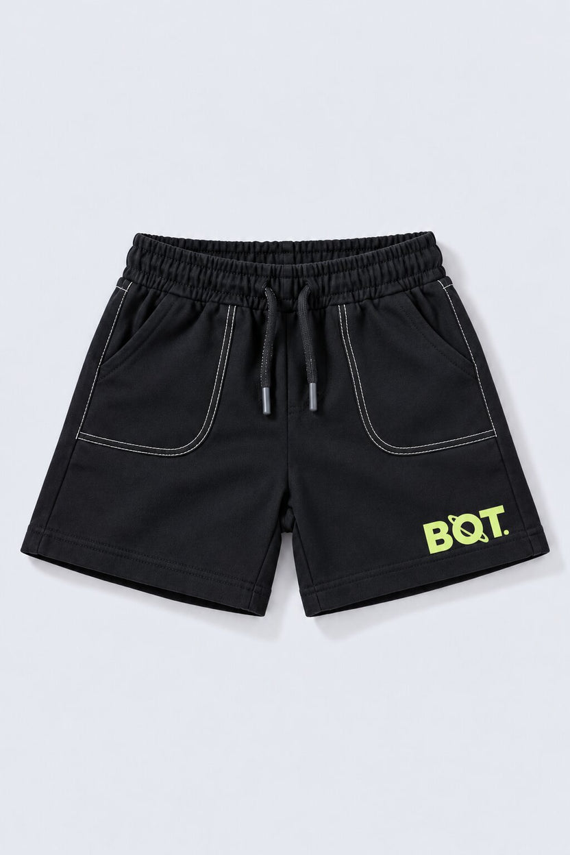 Boys Black Robot Print T-Shirt and Shorts Set - Image 4