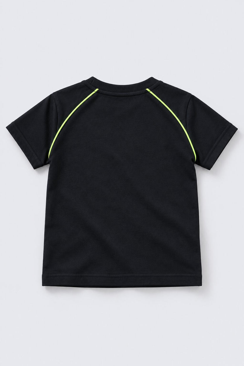 Boys Black Robot Print T-Shirt and Shorts Set - Image 5