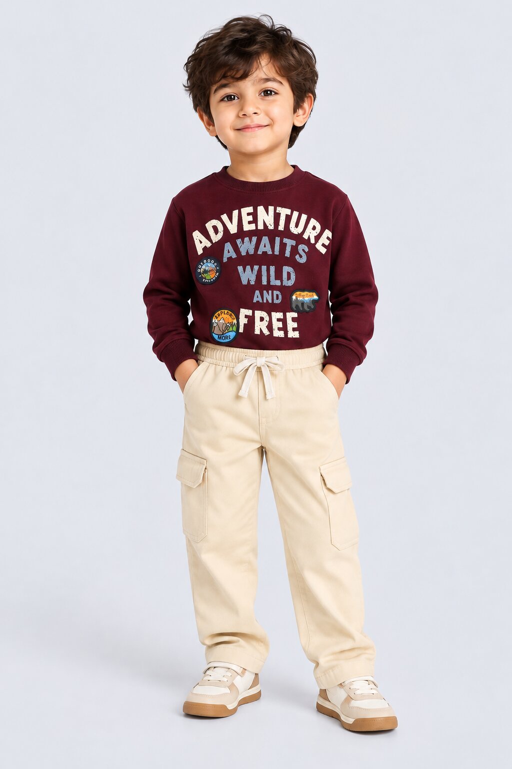 Boys Beige Utility Cargo Trouser - Image 1