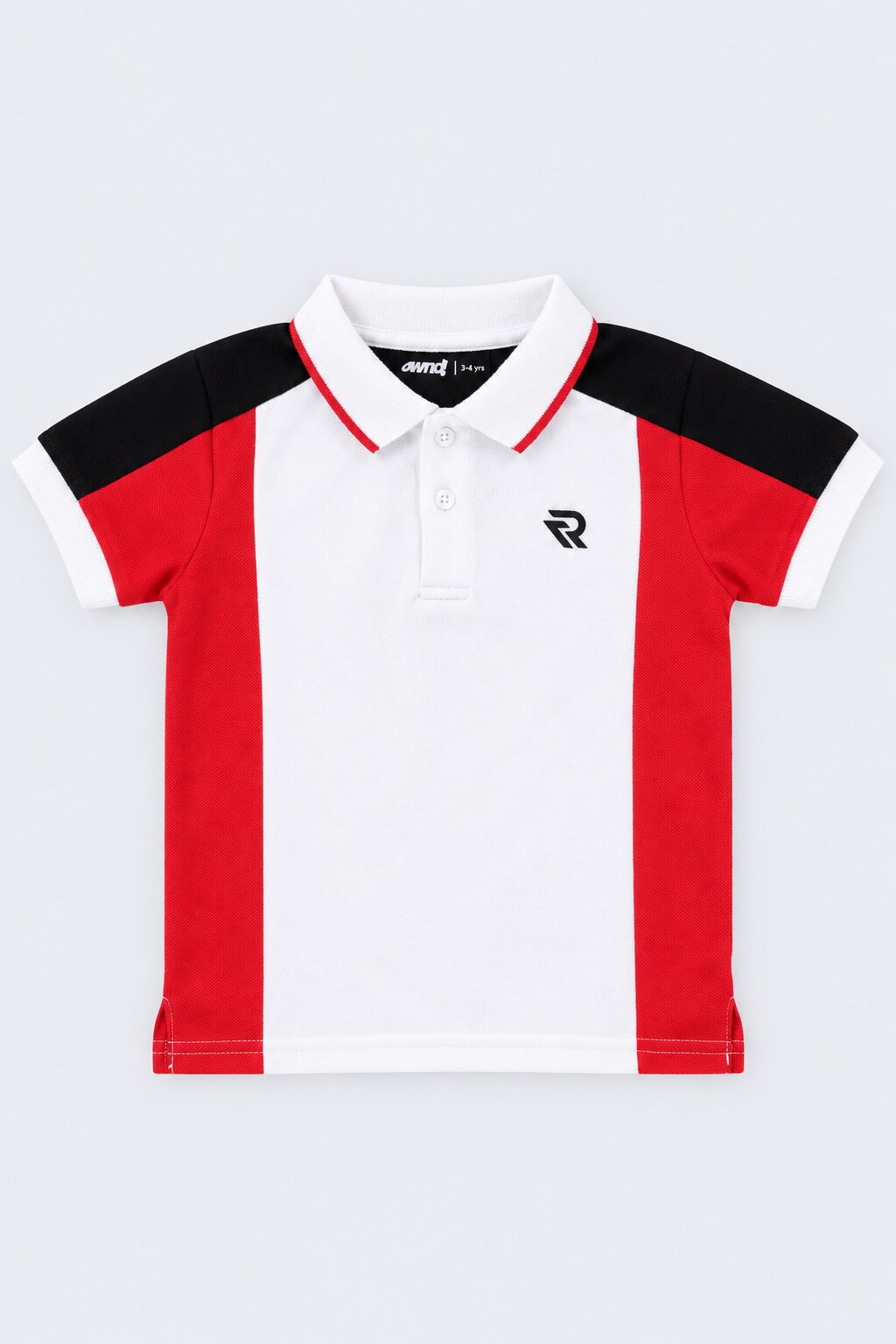 Boys Multicolored Colorblock Polo T-Shirt - Image 2