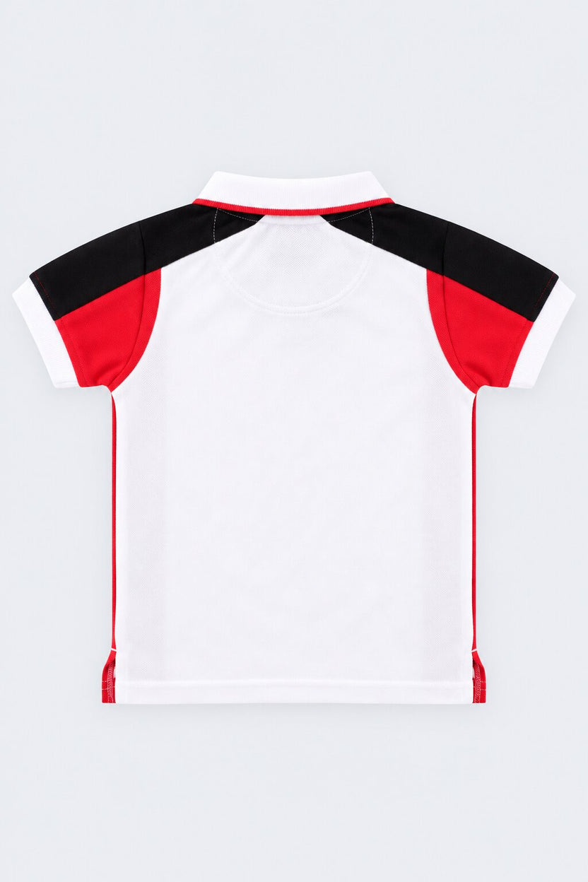 Boys Multicolored Colorblock Polo T-Shirt - Image 4