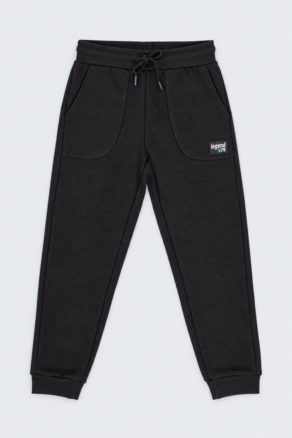 Tweens Boys Black Solid Knit Jogger - Image 2