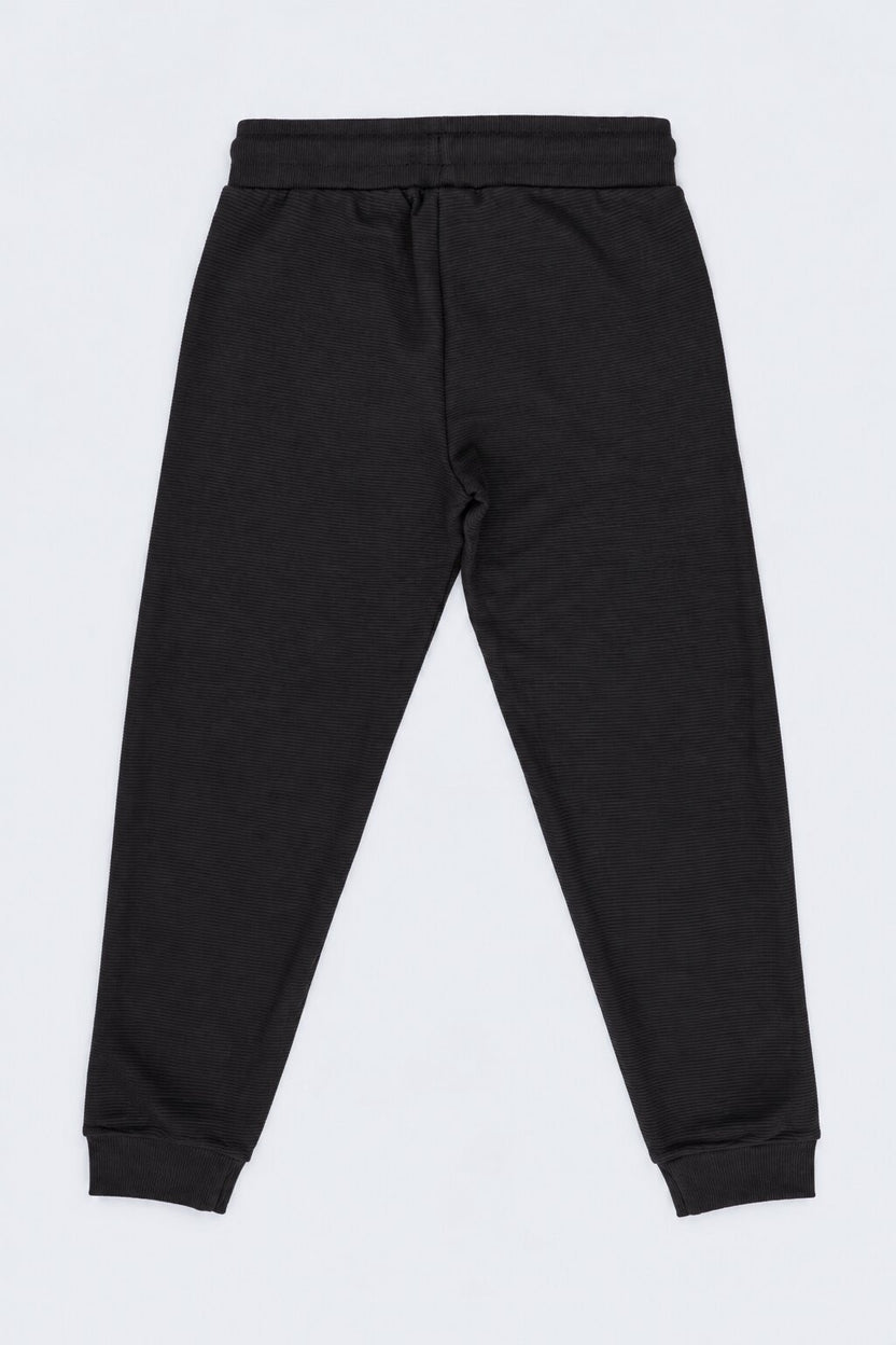Tweens Boys Black Solid Knit Jogger - Image 5
