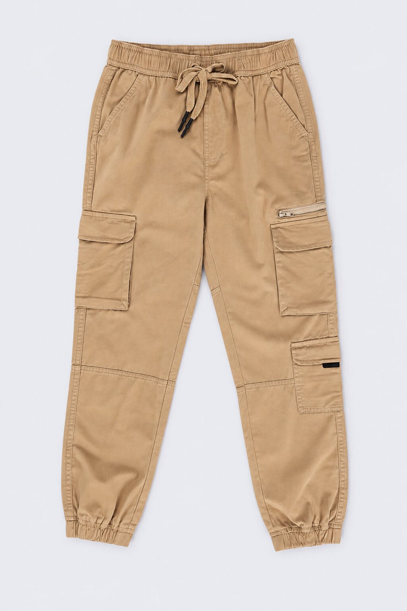 Tweens Boys Beige Utility Cargo Jogger - Image 2