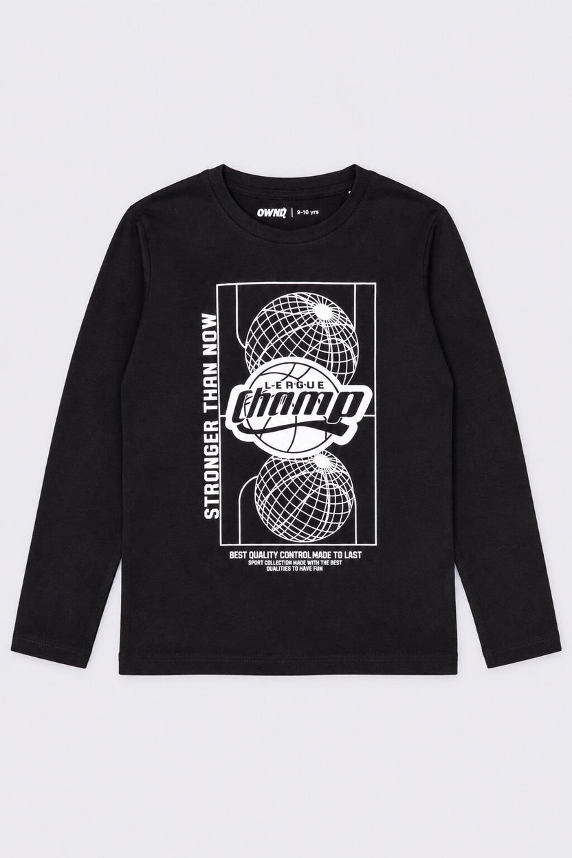 Tweens Boys Black Graphic Print T-Shirt - Image 2