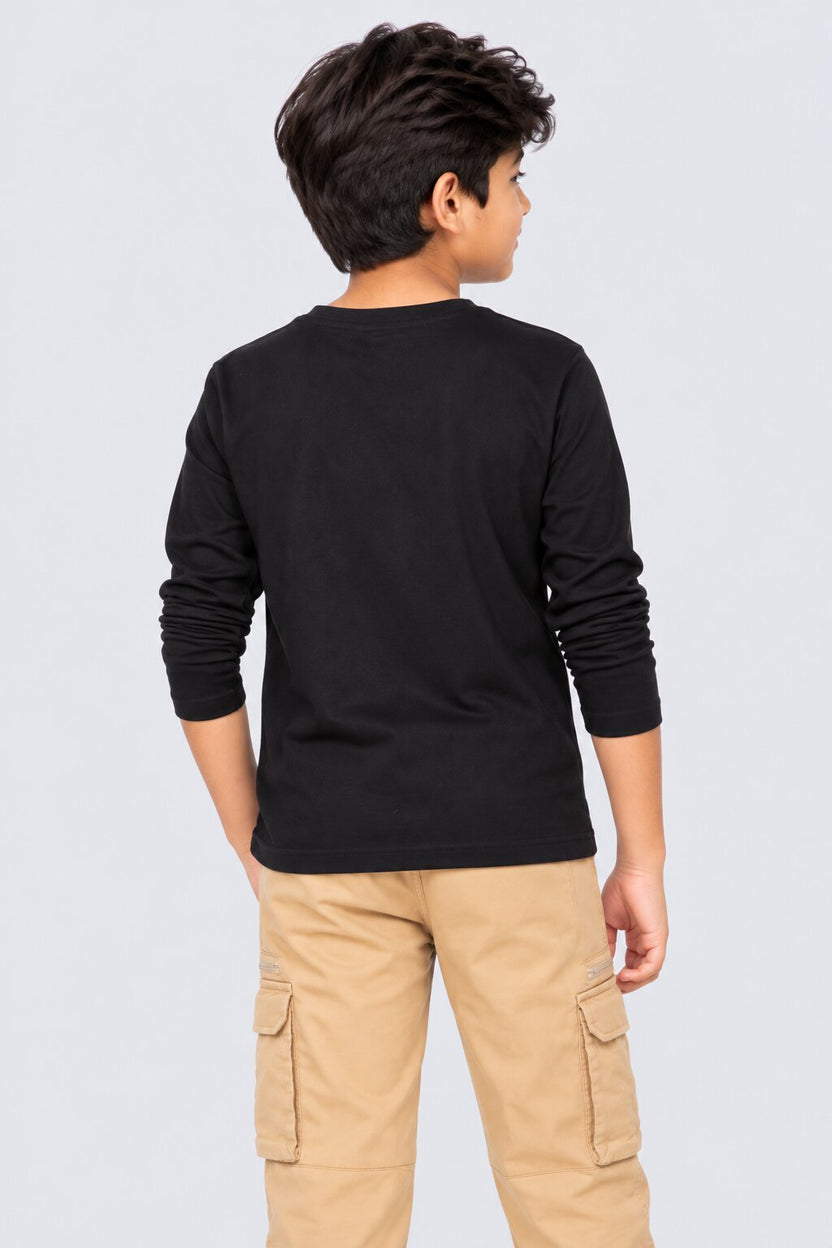 Tweens Boys Black Graphic Print T-Shirt - Image 3