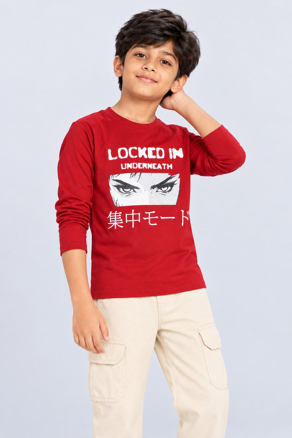 Tweens Boys Maroon Graphic Print T-Shirt - Image 1