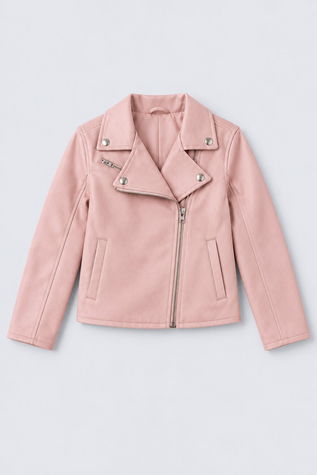 Tweens Girls Pink Biker Style Jacket - Image 2