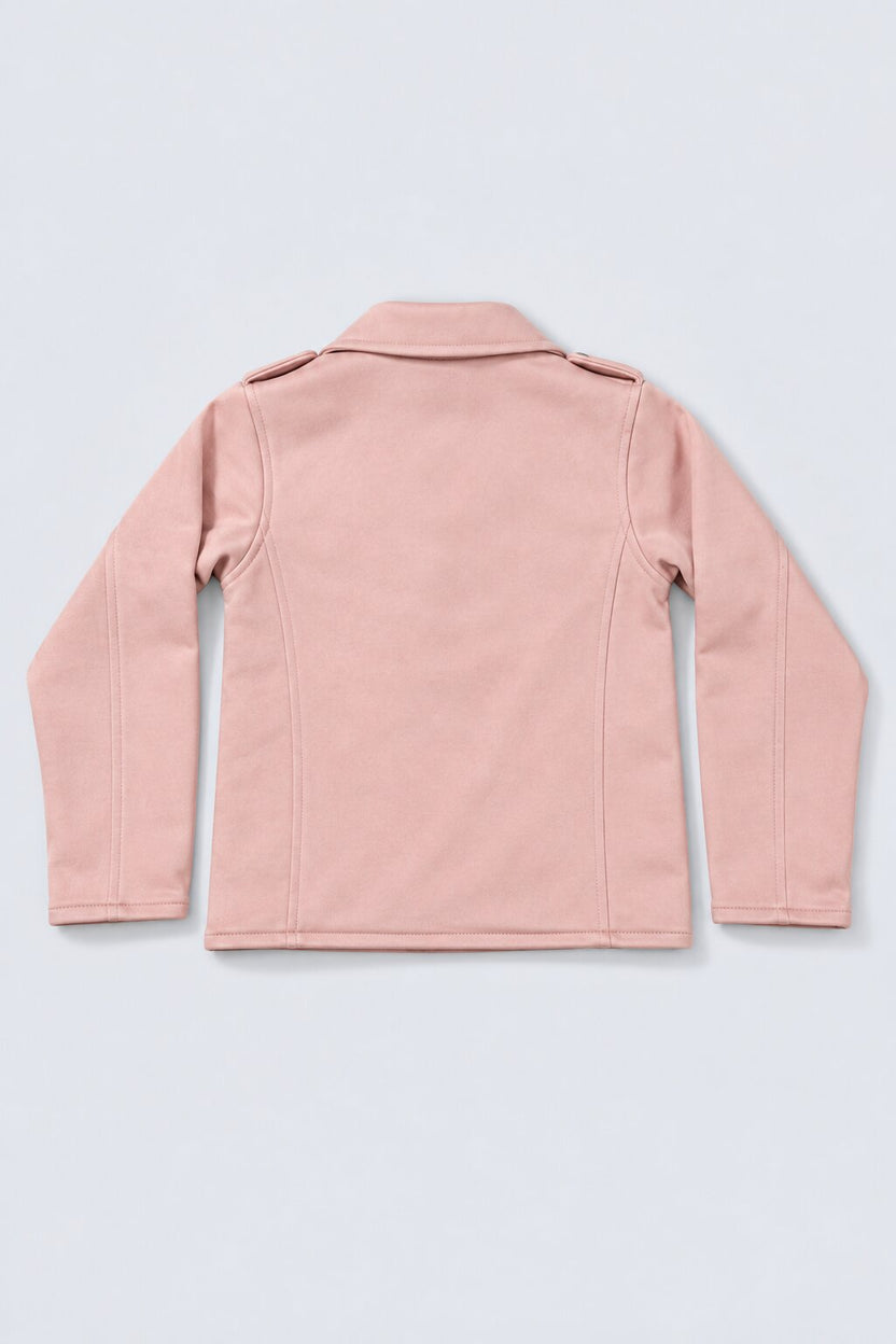 Tweens Girls Pink Biker Style Jacket - Image 4