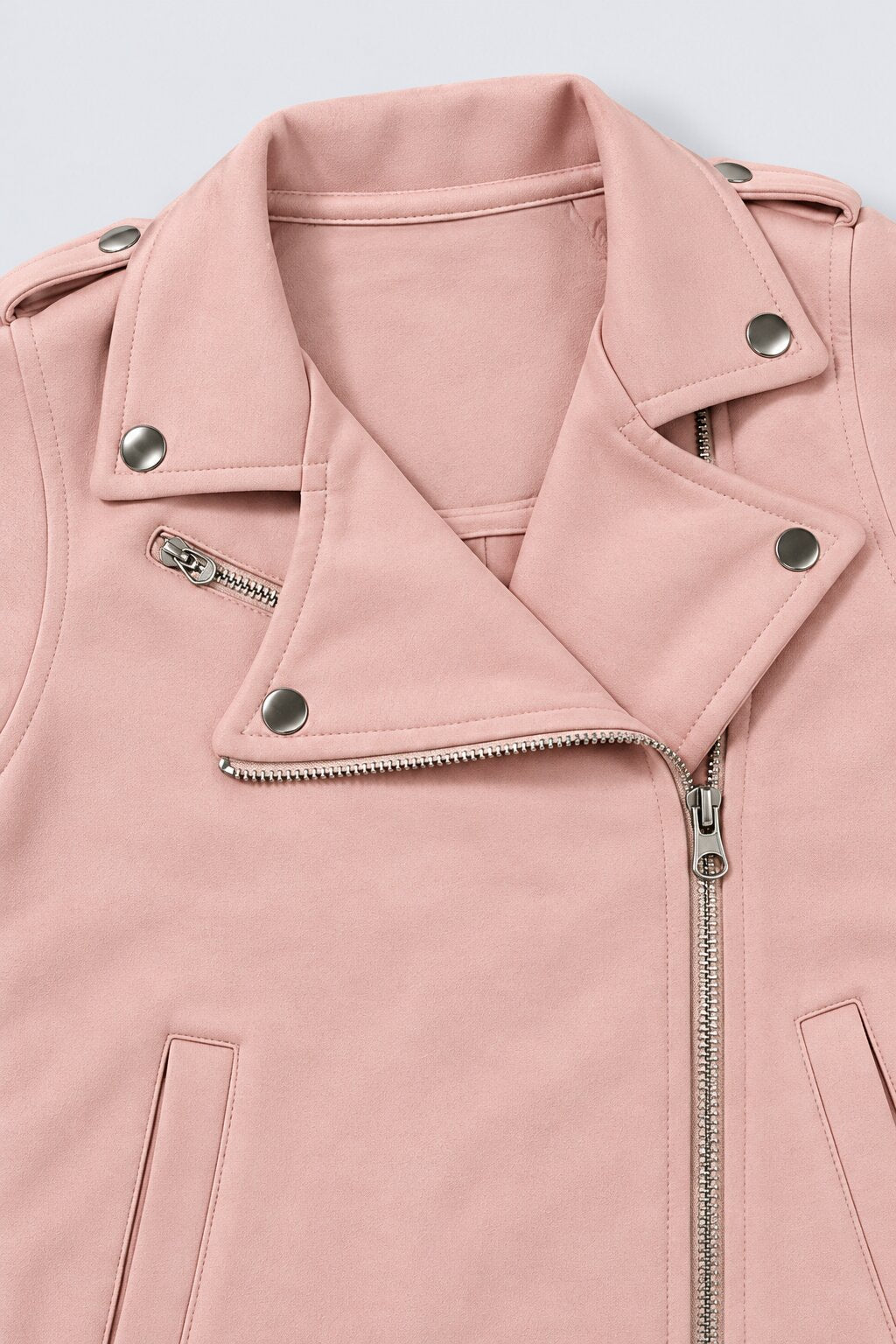 Tweens Girls Pink Biker Style Jacket - Image 6