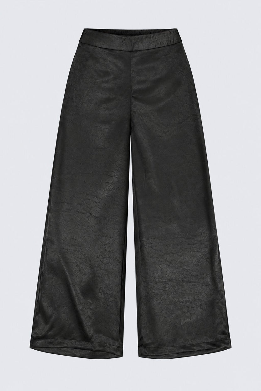 Womens Black Textured Regular Fit Pants - Image 7