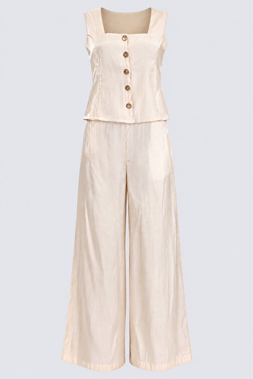 Womens Off White Shoulder Straps Co Ord Set - Image 7