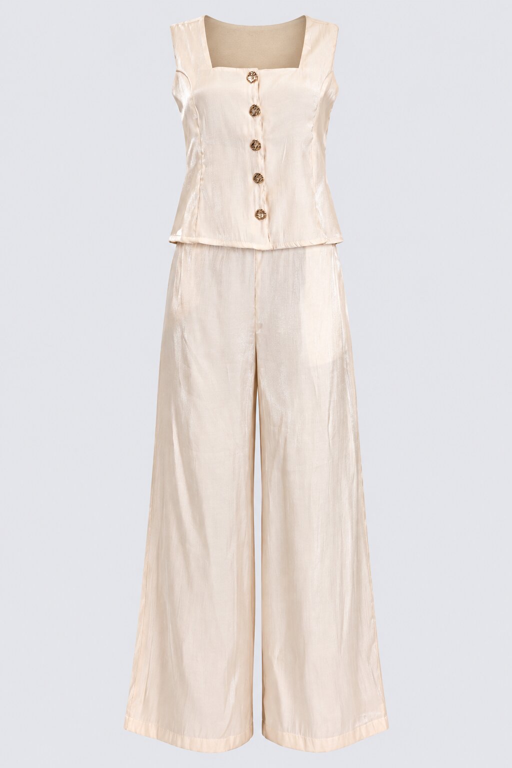 Womens Off White Shoulder Straps Co Ord Set - Image 7