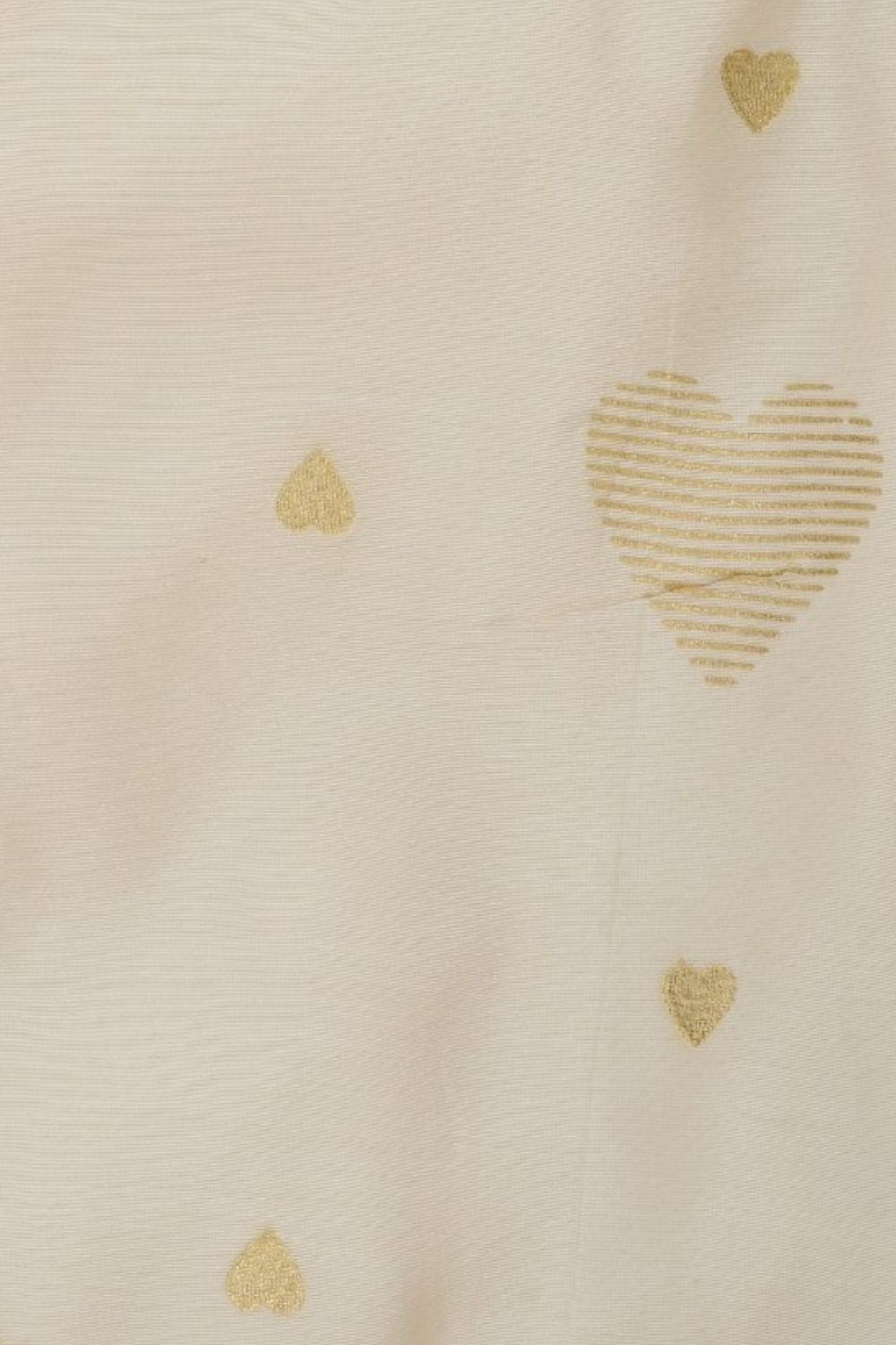 Womens Cream Heart Print Chanderi Waistcoat - Image 8