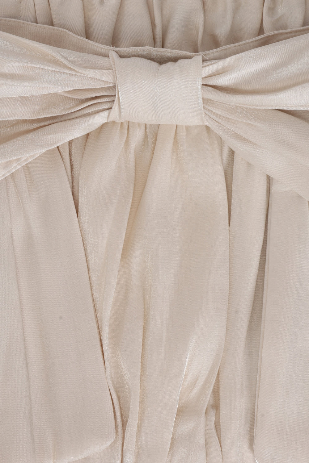 Off White Satin Crush Bow Detail Party Wear Top - Image 8
