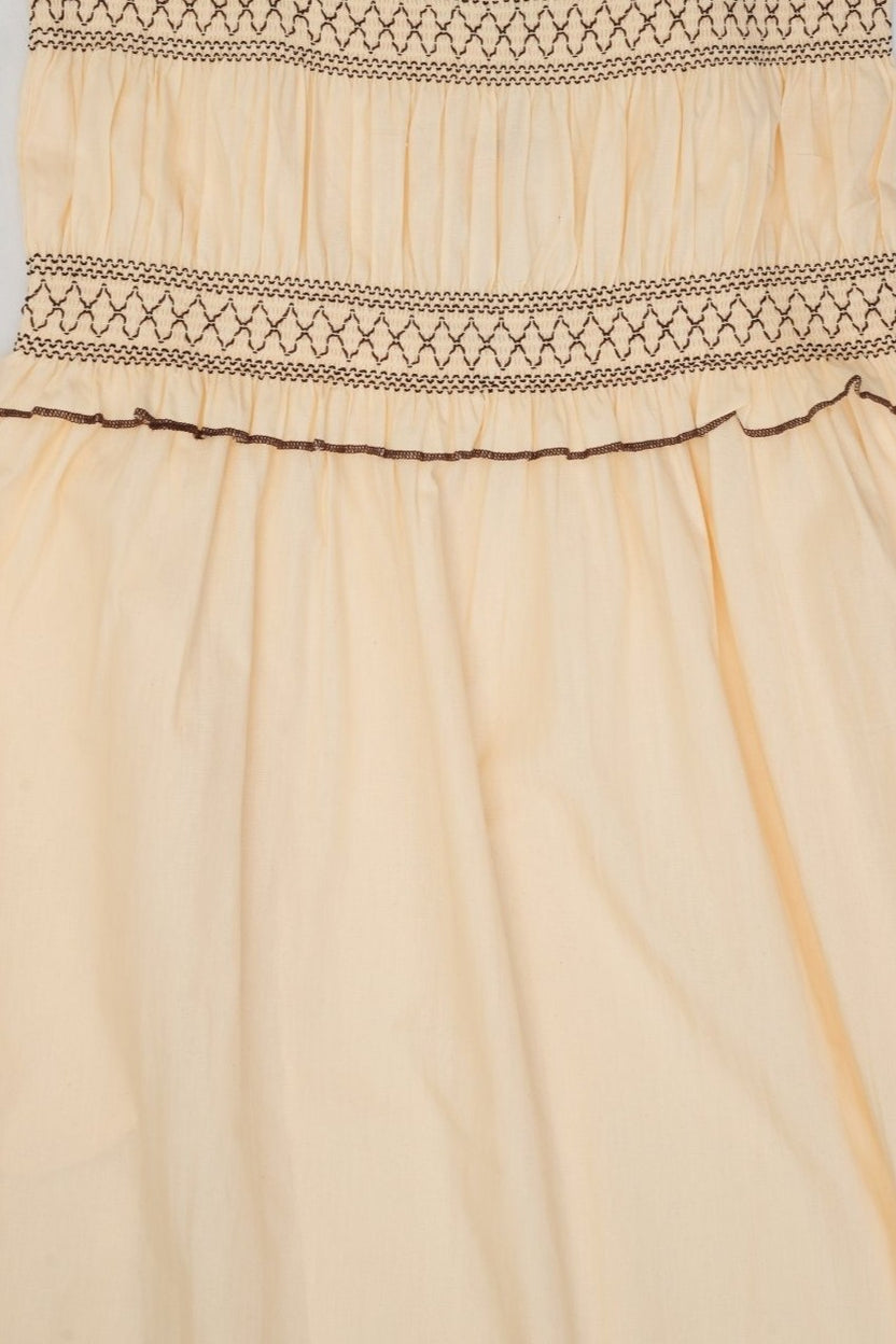 Beige Embroidered Strappy Tiered Maxi Dress - Image 8