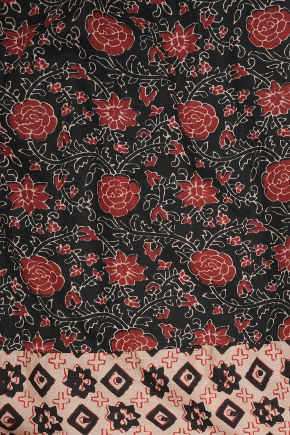 Womens Black Floral Print Smocked Maxi Dress - Image 8