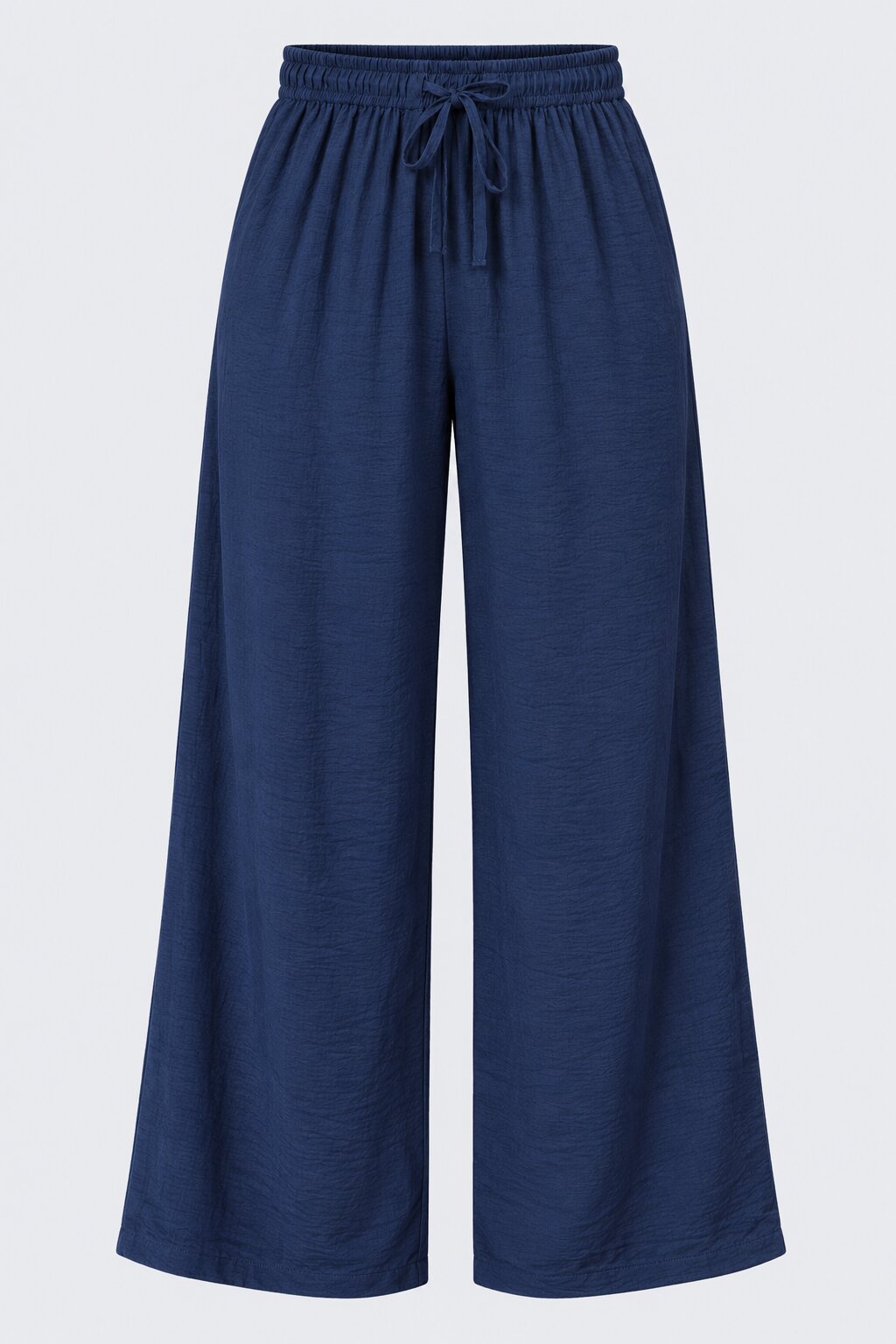 Navy Textured Wide Leg Pant - Image 7