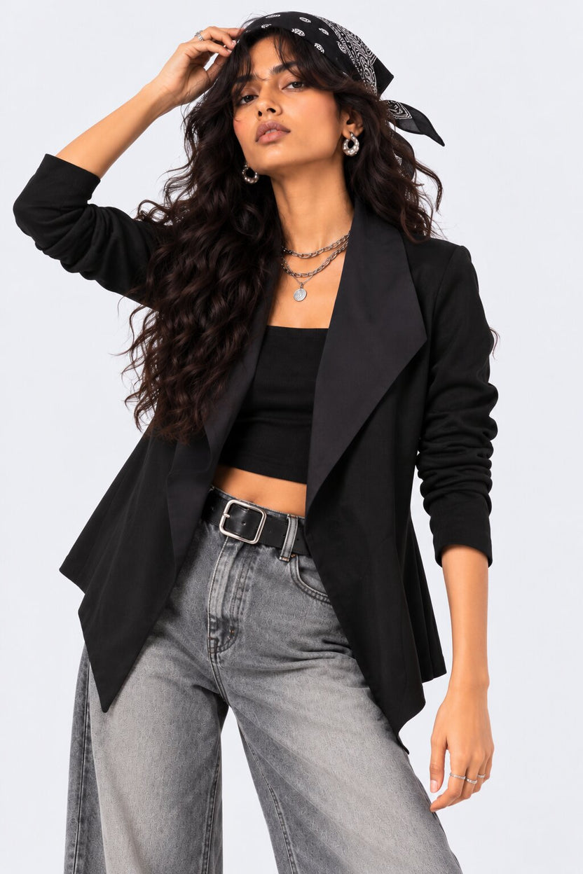 Womens Black Classic Open Front Tailored Shrug - Image 1