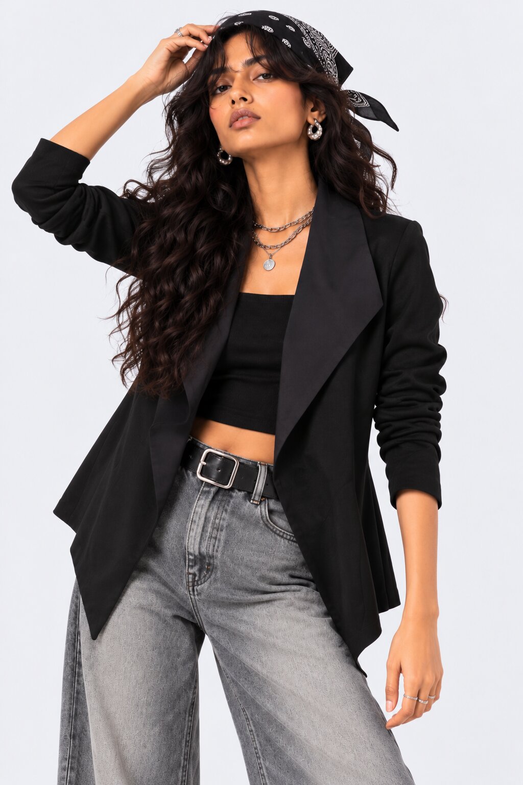 Womens Black Classic Open Front Tailored Shrug - Image 1