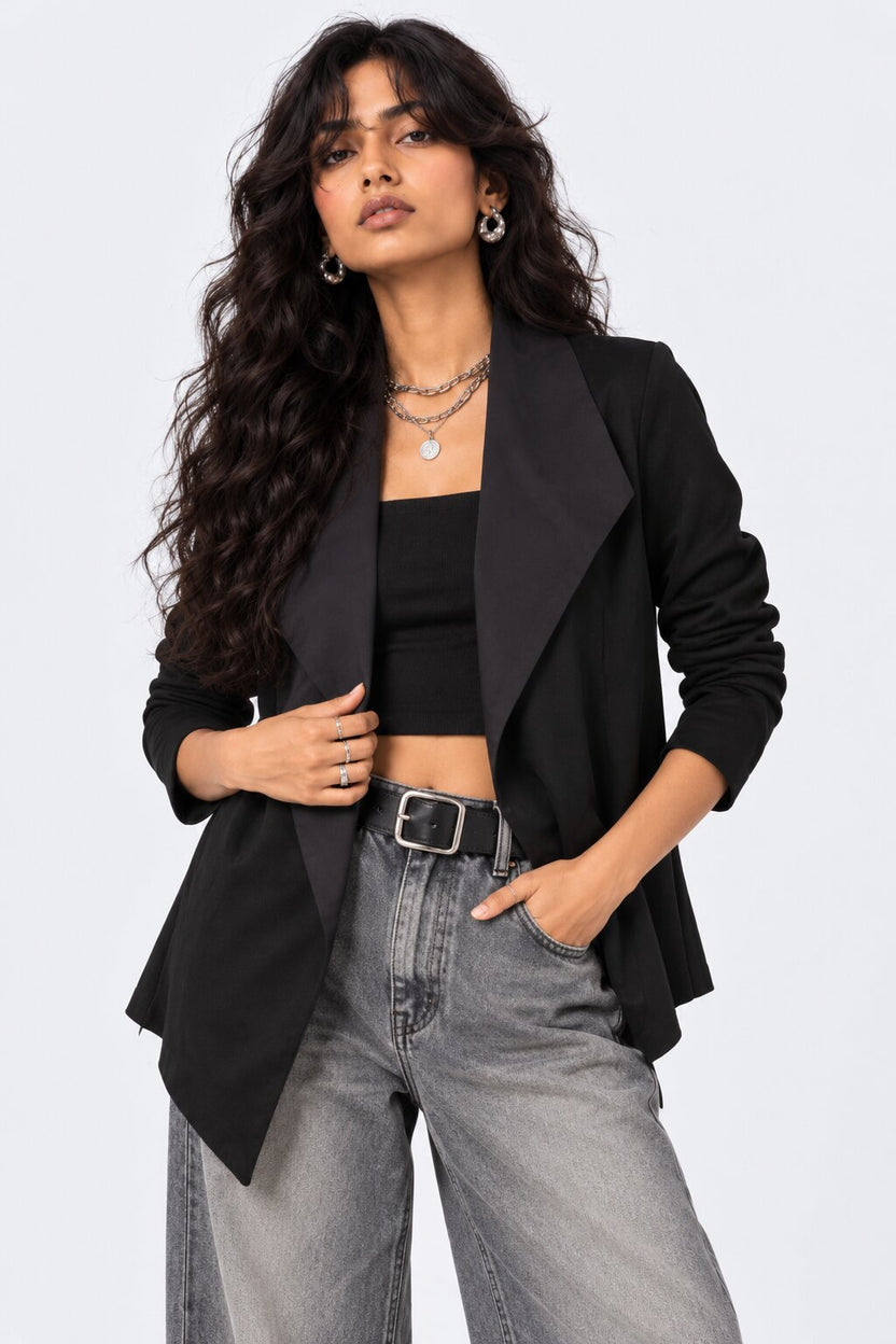 Womens Black Classic Open Front Tailored Shrug - Image 2
