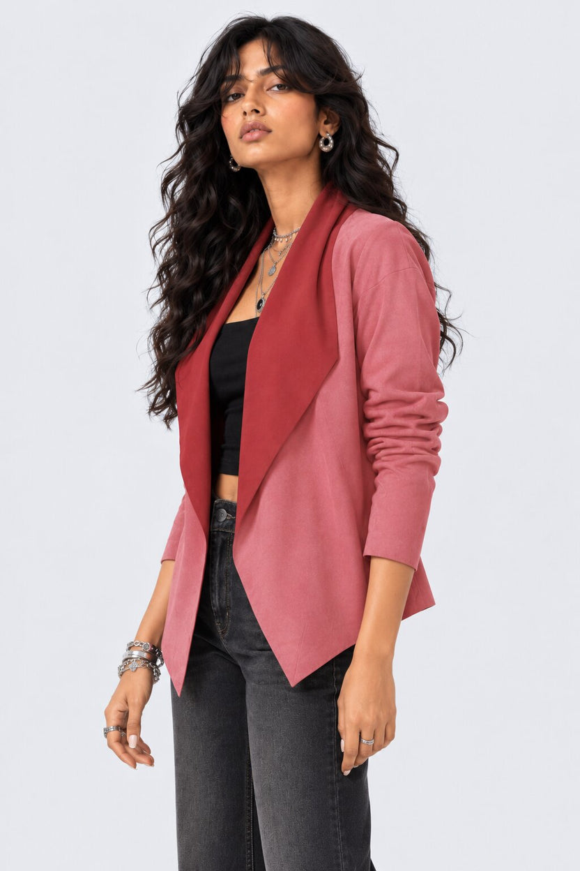 Womens Pink Classic Open Front Tailored Shrug - Image 4