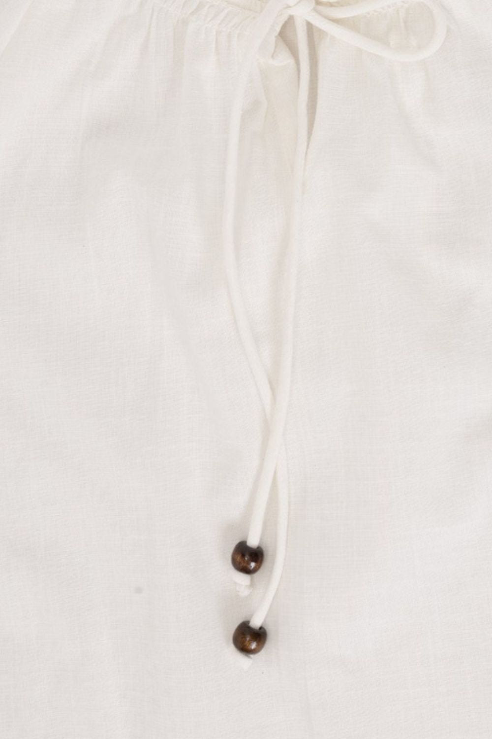 White Floral Embroidered Ruffle Neck Top - Image 8