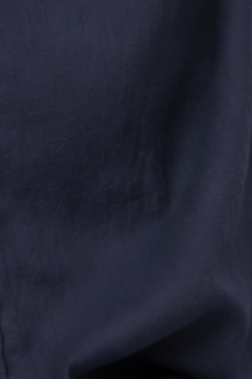 Womens Navy Embroidered Sleeve Button Front Top - Image 8