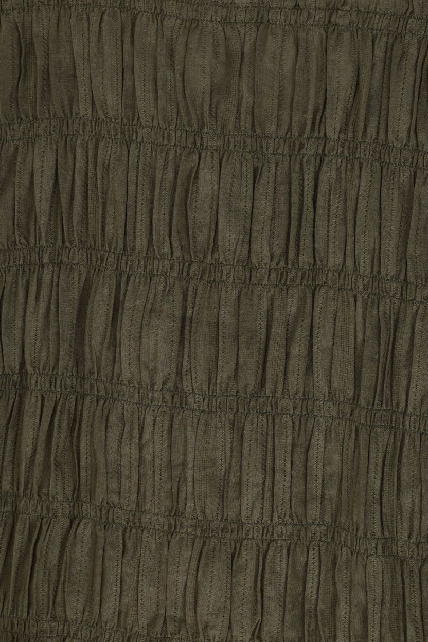 Olive Smocked Tie-Front Sleeveless Top - Image 8