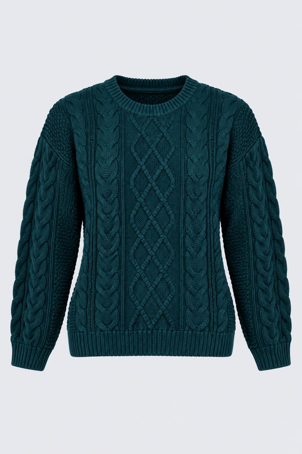 Womens Textured Cable Knit Pullover Sweater - Image 7