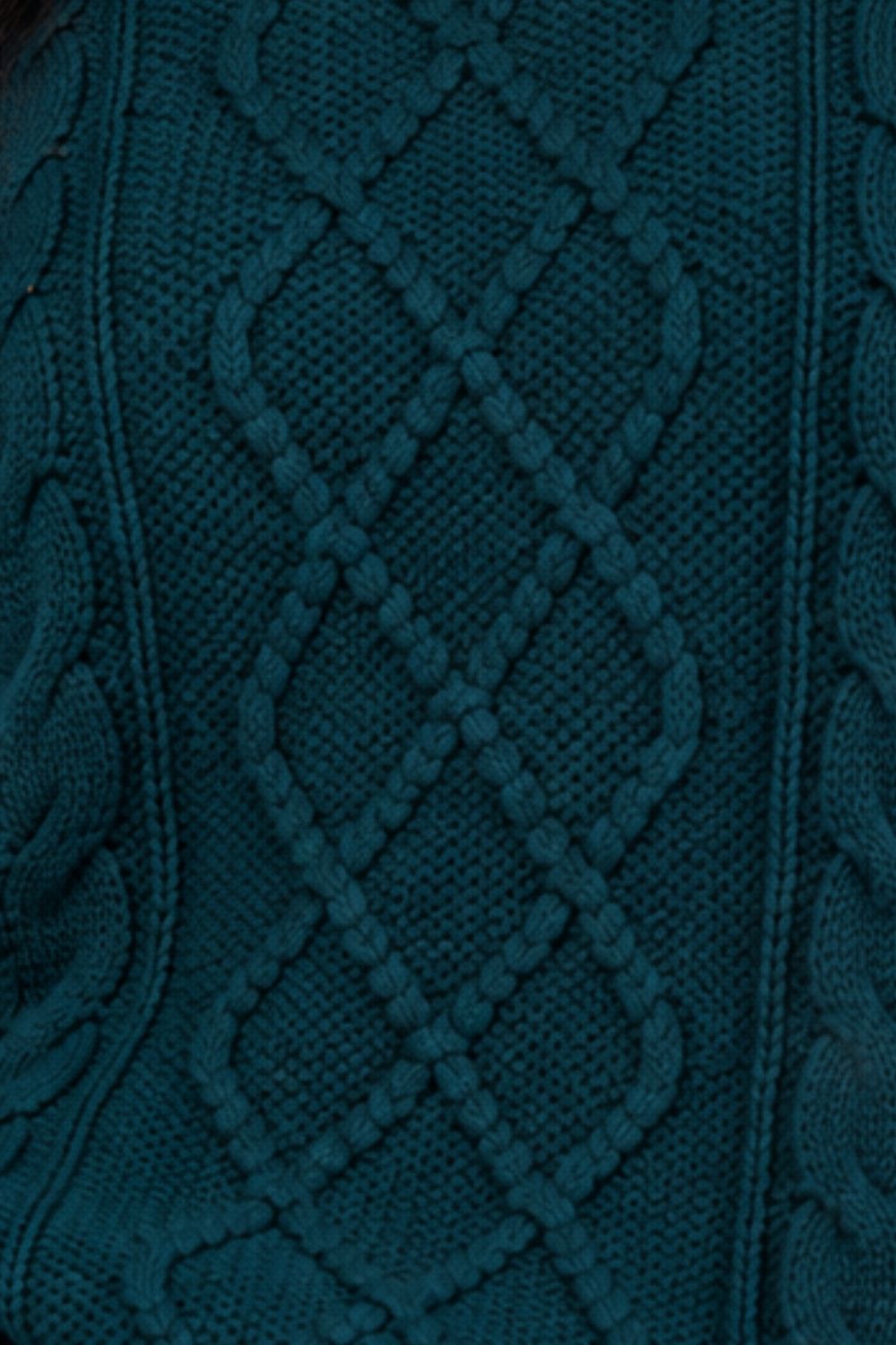 Womens Textured Cable Knit Pullover Sweater - Image 8