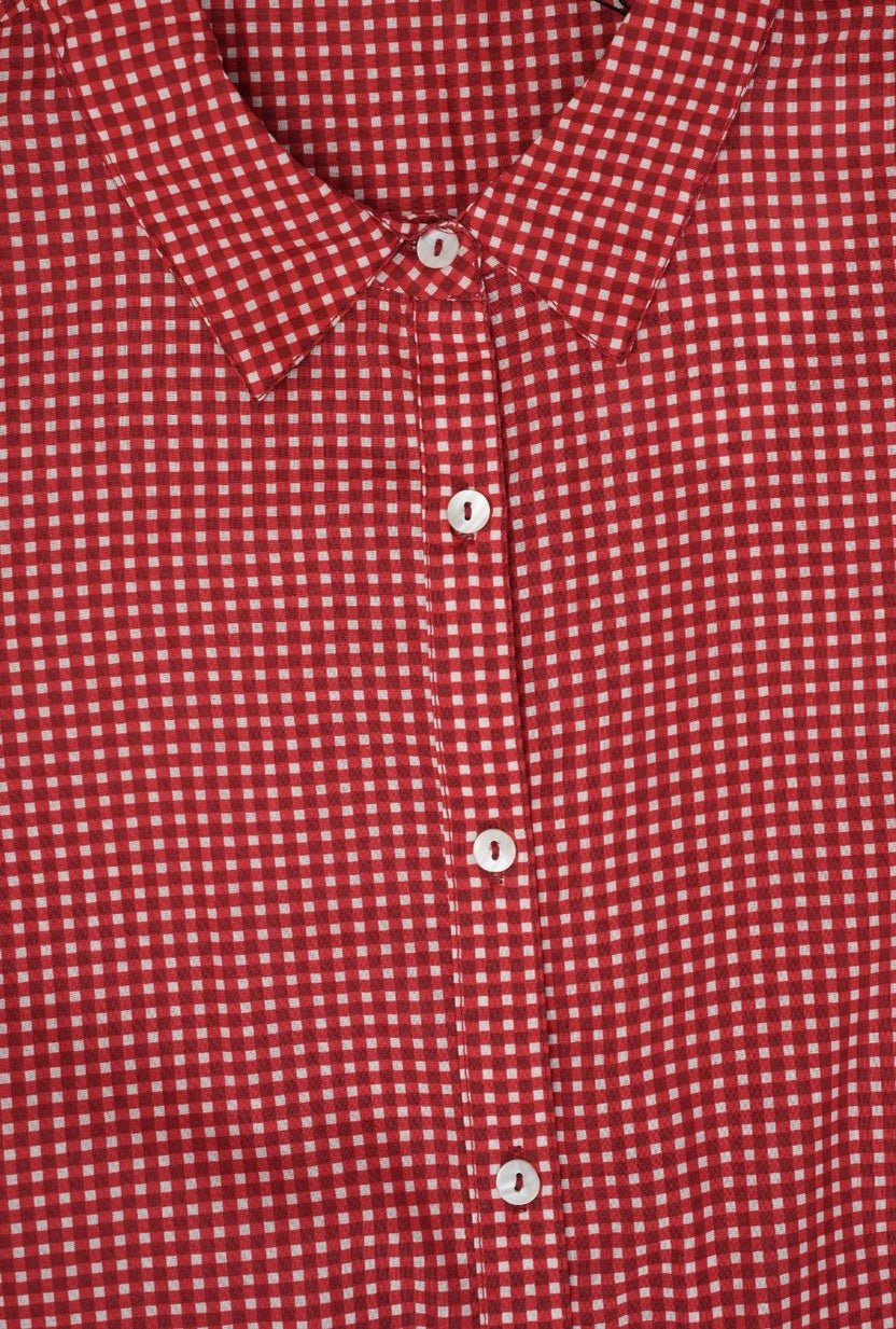 Womens Red Gingham Lace Detail Co-Ord Set - Image 9