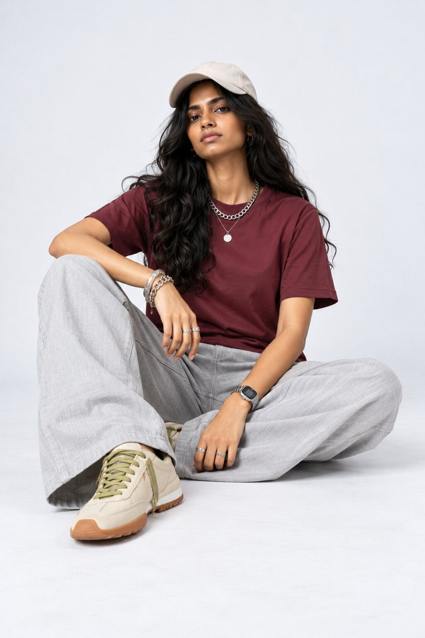 Womens Maroon Wear Regular Fit T-Shirt - Image 5