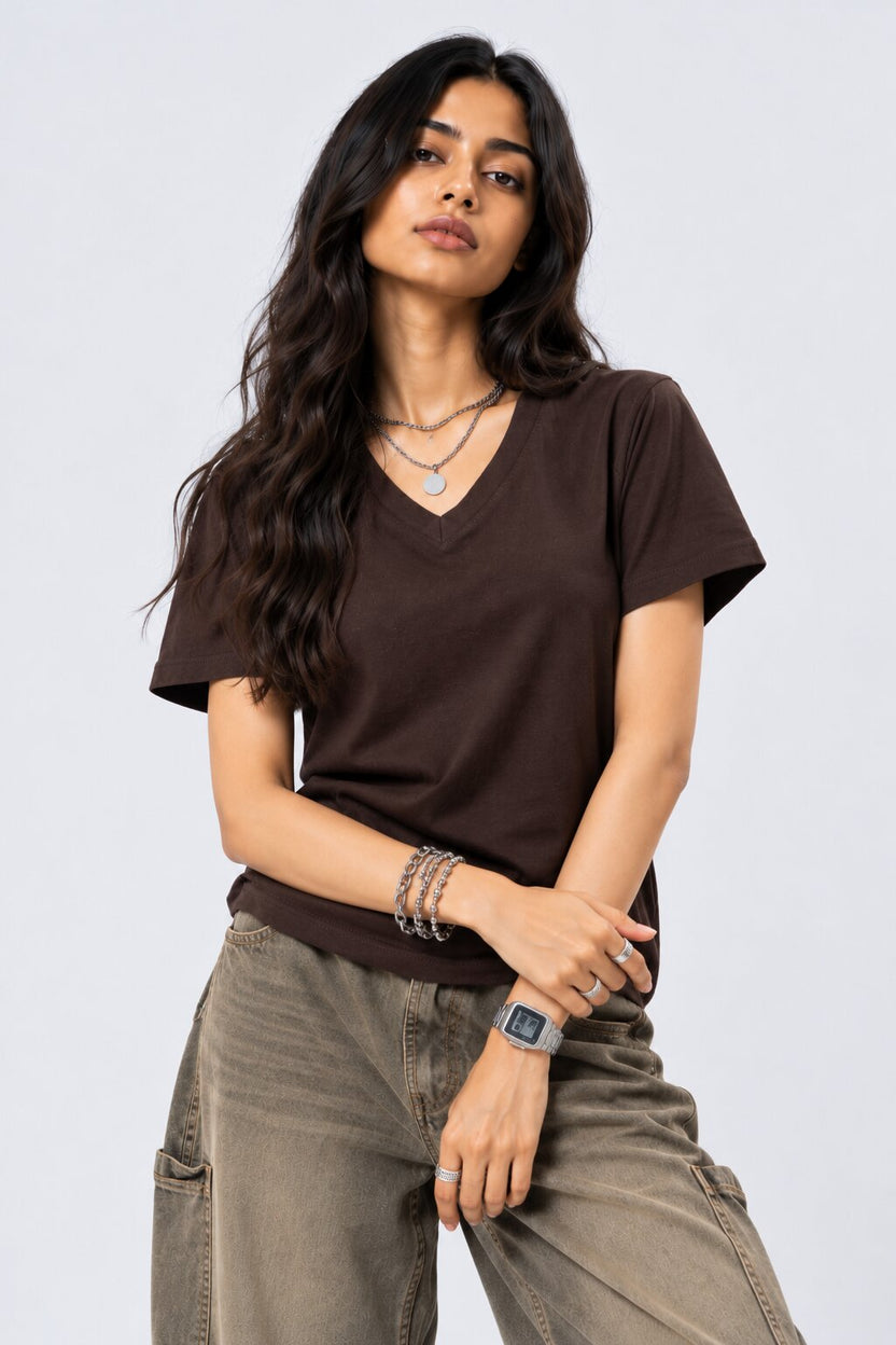 Womens Chocolate Everyday Regular Fit T-Shirt - Image 2
