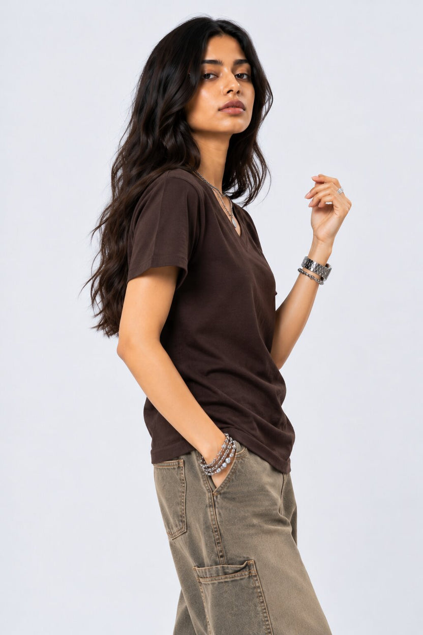 Womens Chocolate Everyday Regular Fit T-Shirt - Image 4